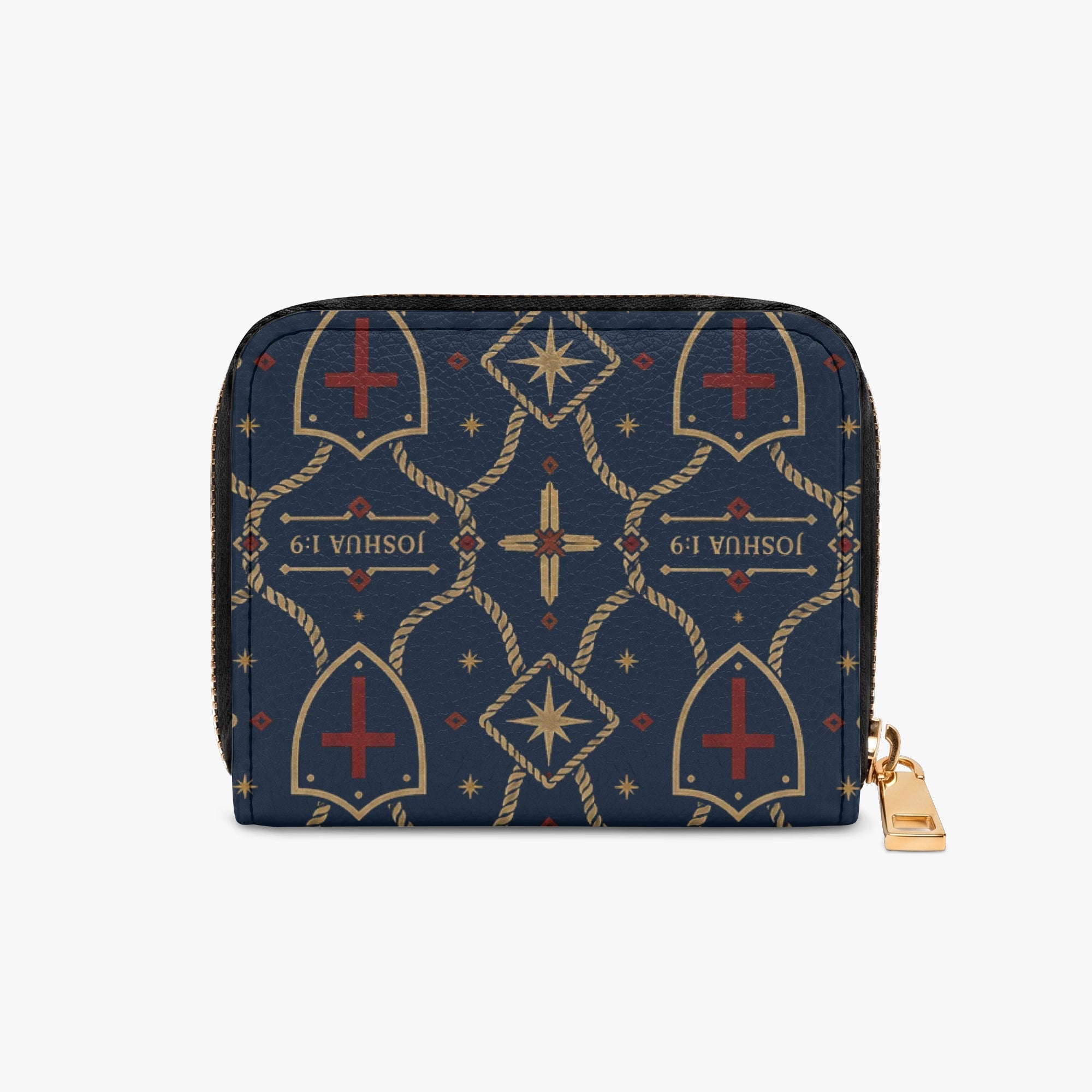 CARRY THE STANDARD full-print zipper wallet in royal navy — SANCTUS NOVA house monogram