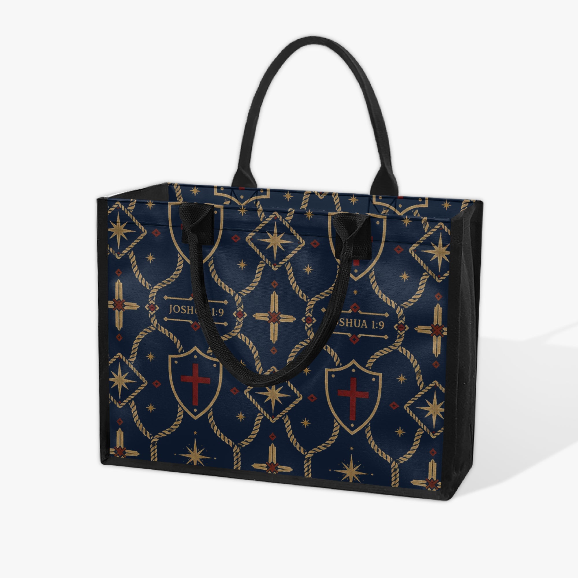 CARRY THE STANDARD full-print canvas tote in royal navy — SANCTUS NOVA house monogram, view 6