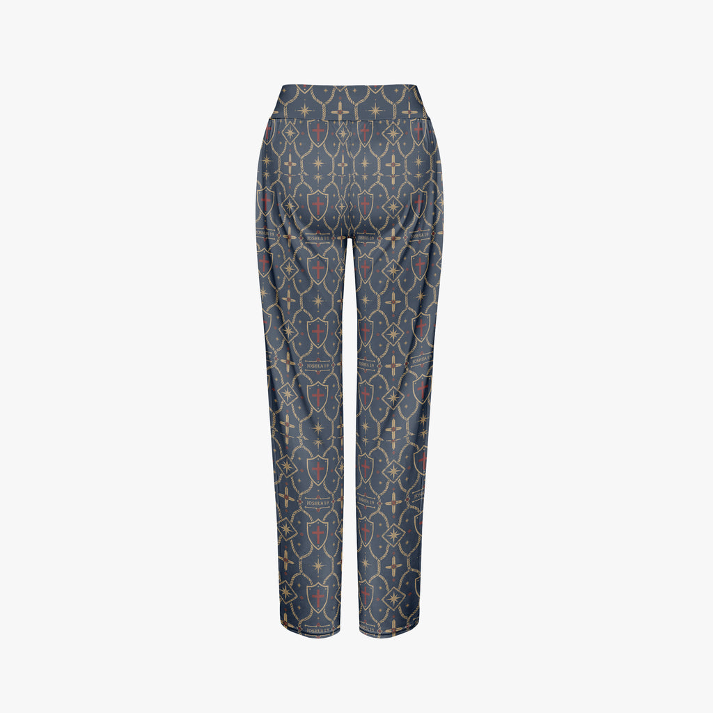 CARRY THE STANDARD women's wide leg pants in royal navy, back view