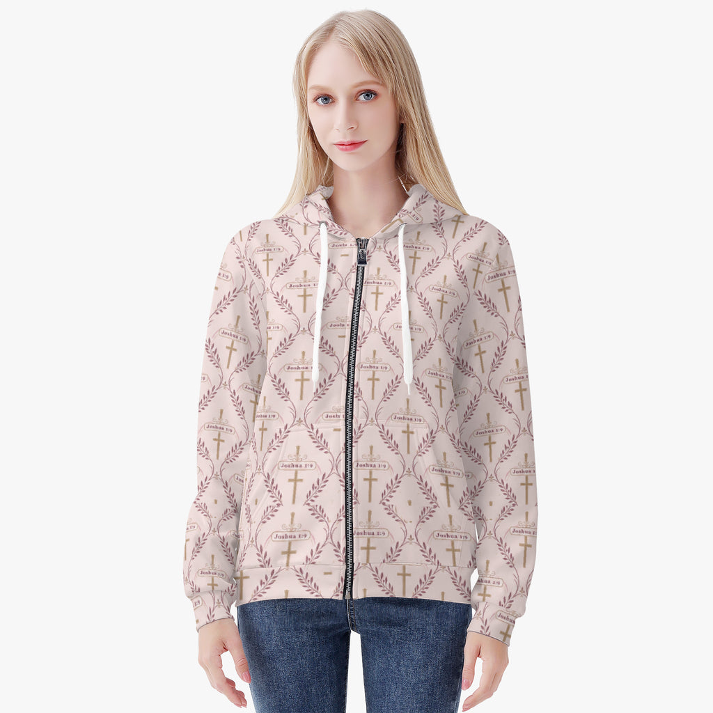 SANCTUS NOVA women's full-zip hoodie in blush, view 5