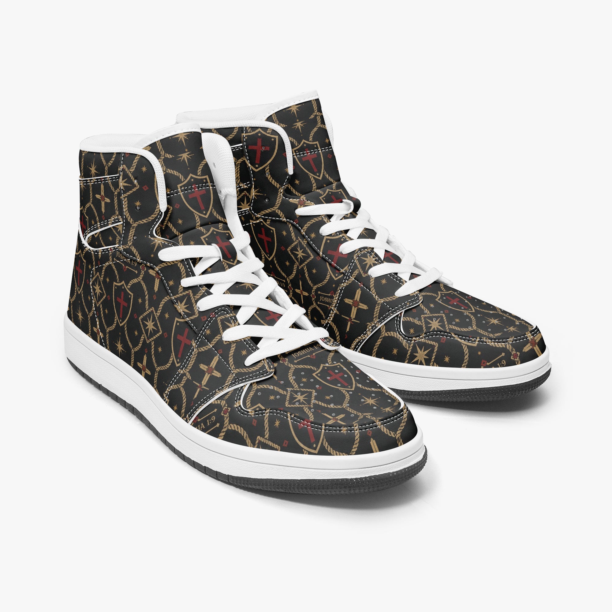 SANCTUS NOVA CARRY THE STANDARD high-top sneaker in the signature monogram, collar detail