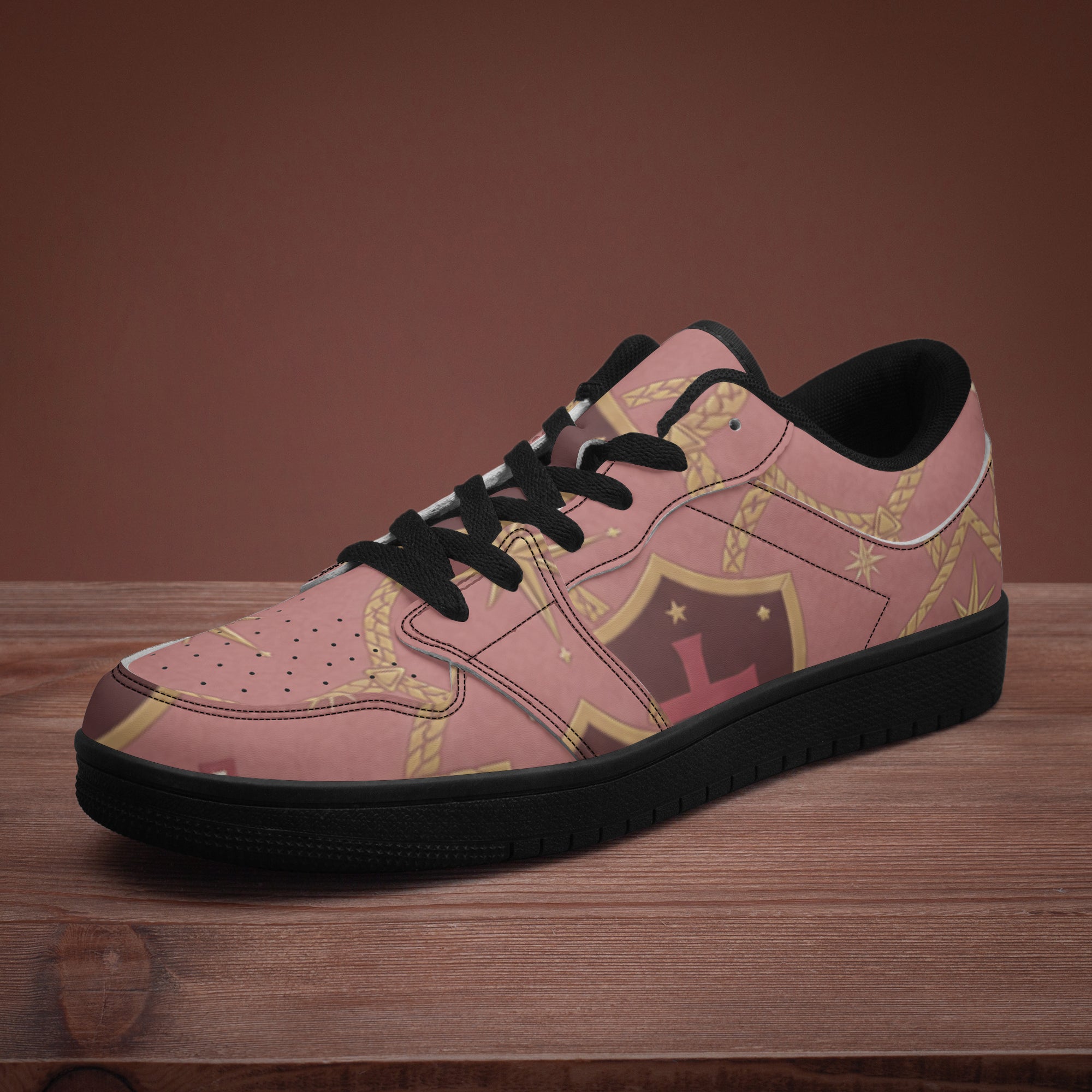 CARRY THE STANDARD low-top sneaker in rose — SANCTUS NOVA house monogram