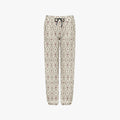 CARRY THE STANDARD women's wide leg pants in ivory, monogram print detail