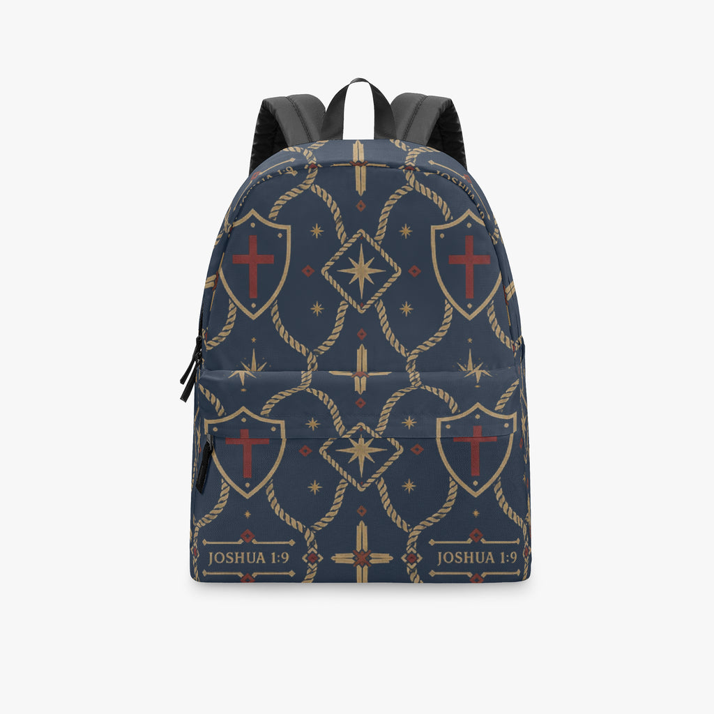 CARRY THE STANDARD full-print backpack in royal navy — SANCTUS NOVA house monogram, view 8