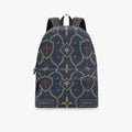CARRY THE STANDARD full-print backpack in royal navy — SANCTUS NOVA house monogram, view 8