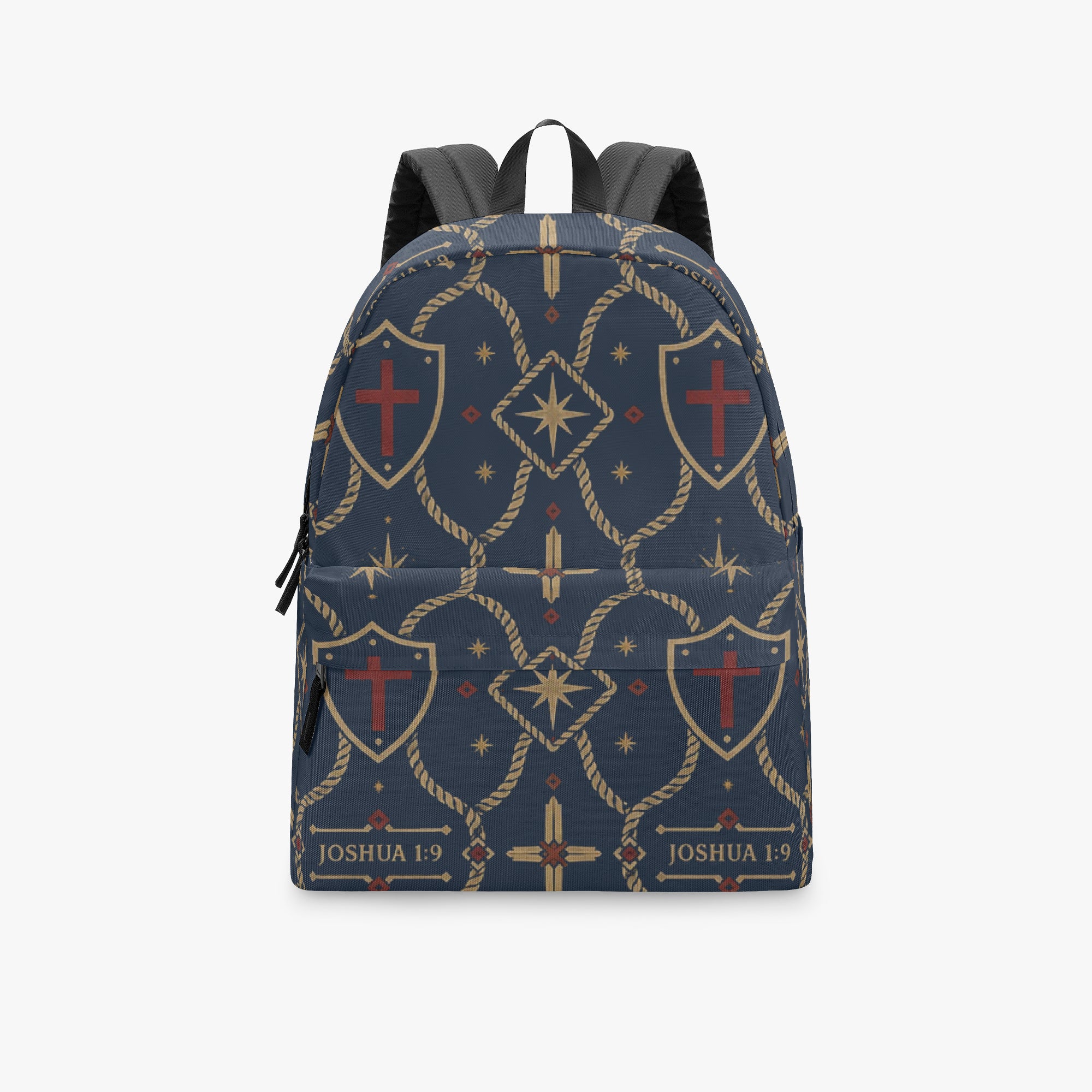 CARRY THE STANDARD full-print backpack in royal navy — SANCTUS NOVA house monogram, view 8