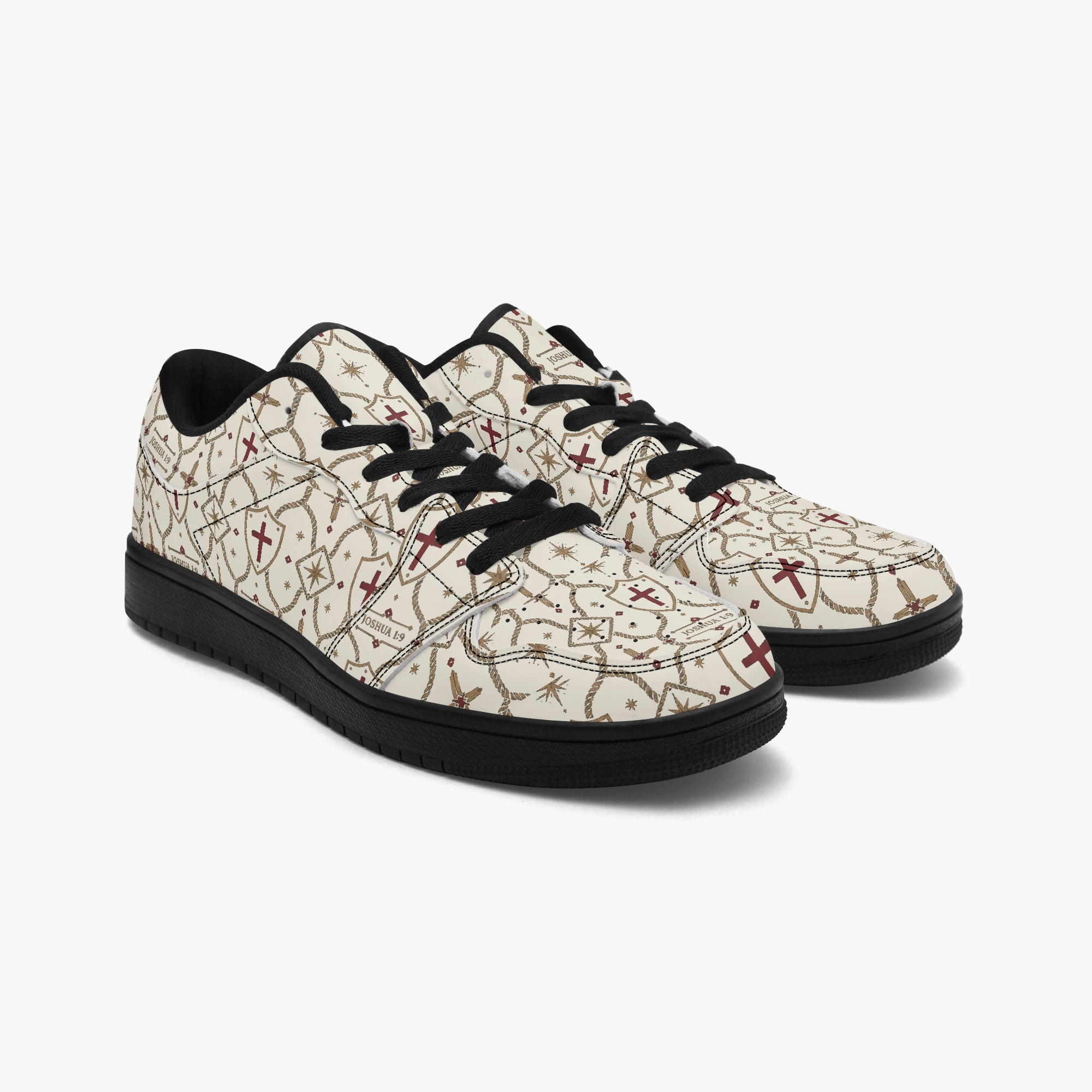 SANCTUS NOVA CARRY THE STANDARD low-top sneaker in the ivory monogram, top view