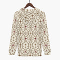 CARRY THE STANDARD full-zip hoodie in ivory — SANCTUS NOVA house monogram, marked JOSHUA 1:9