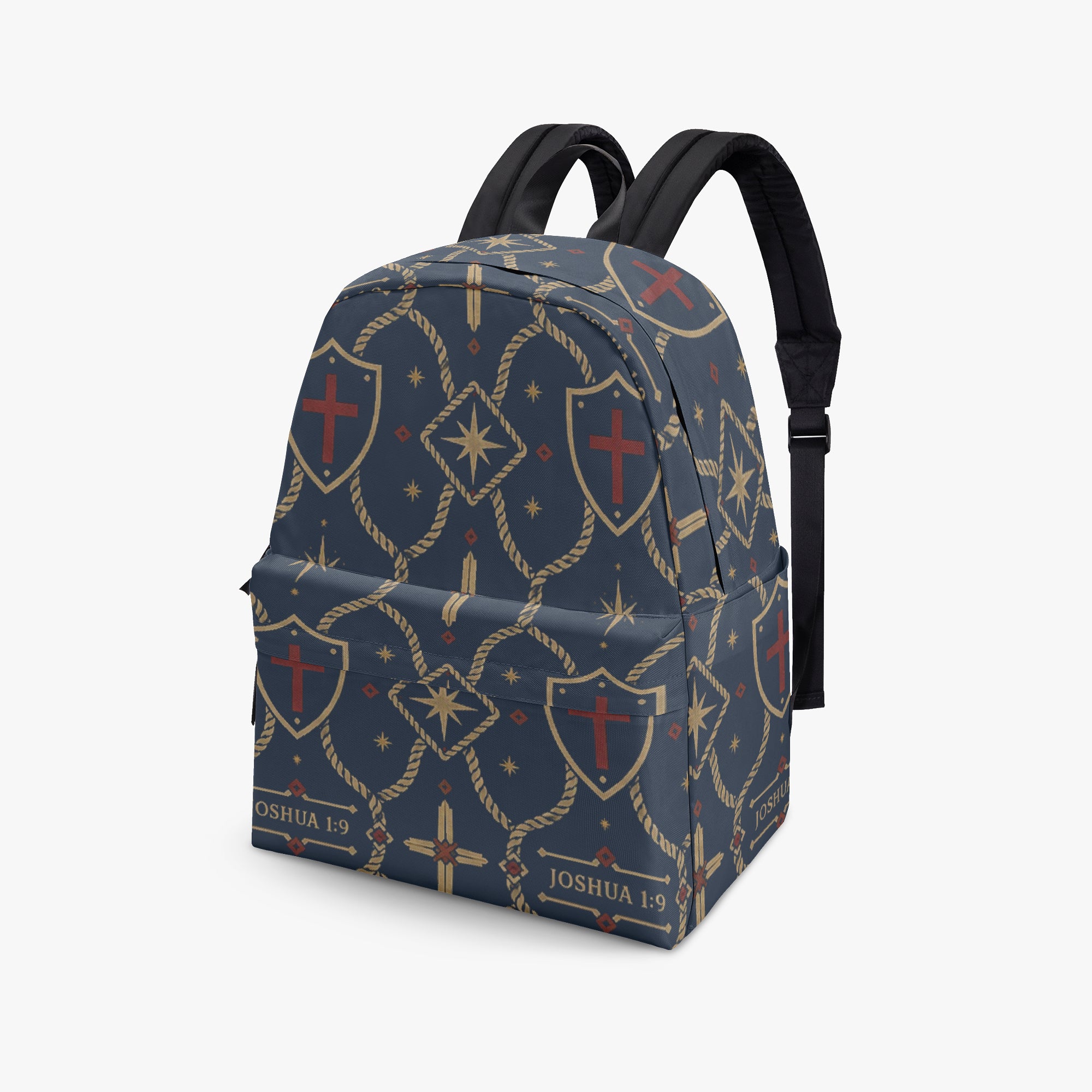 CARRY THE STANDARD full-print backpack in royal navy — SANCTUS NOVA house monogram, view 7