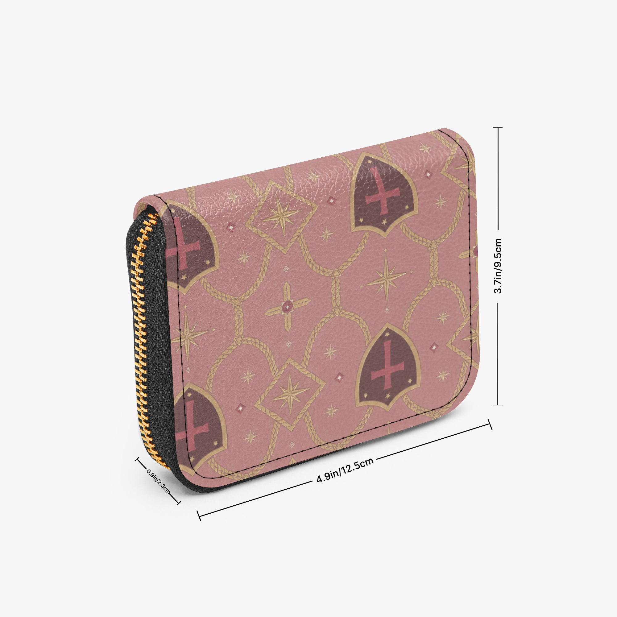 CARRY THE STANDARD full-print zipper wallet in rose — SANCTUS NOVA house monogram, view 5