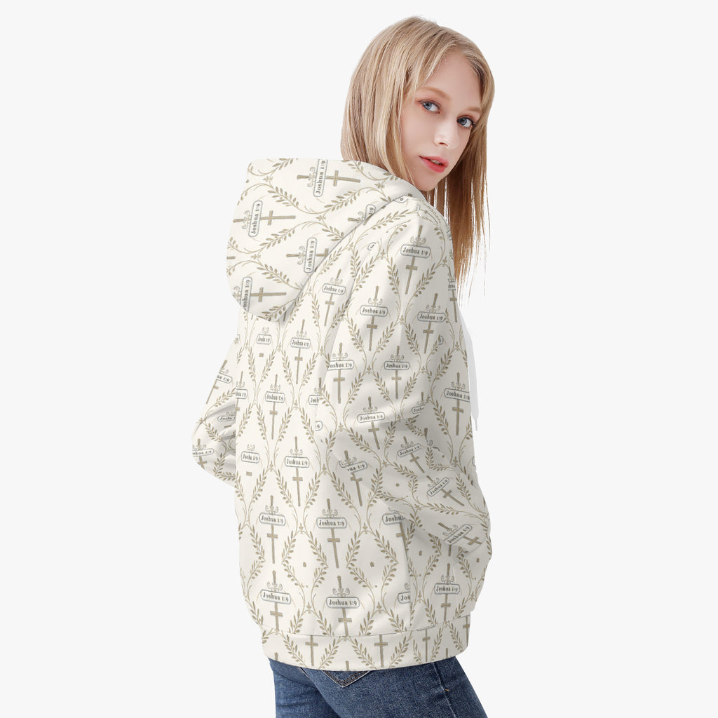 SANCTUS NOVA women's full-zip hoodie in ivory, view 1