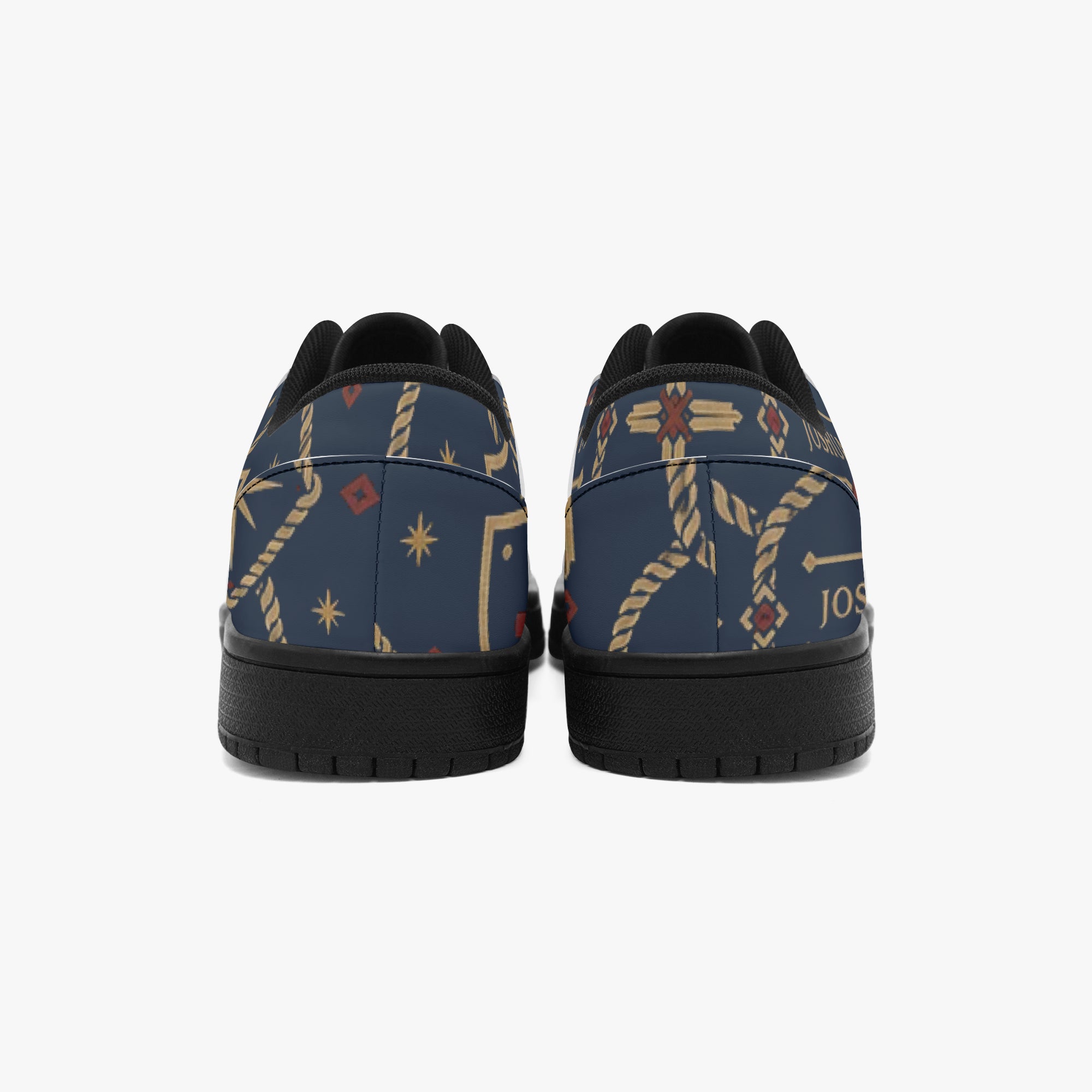 CARRY THE STANDARD low-top sneaker in royal navy — SANCTUS NOVA house monogram, view 4