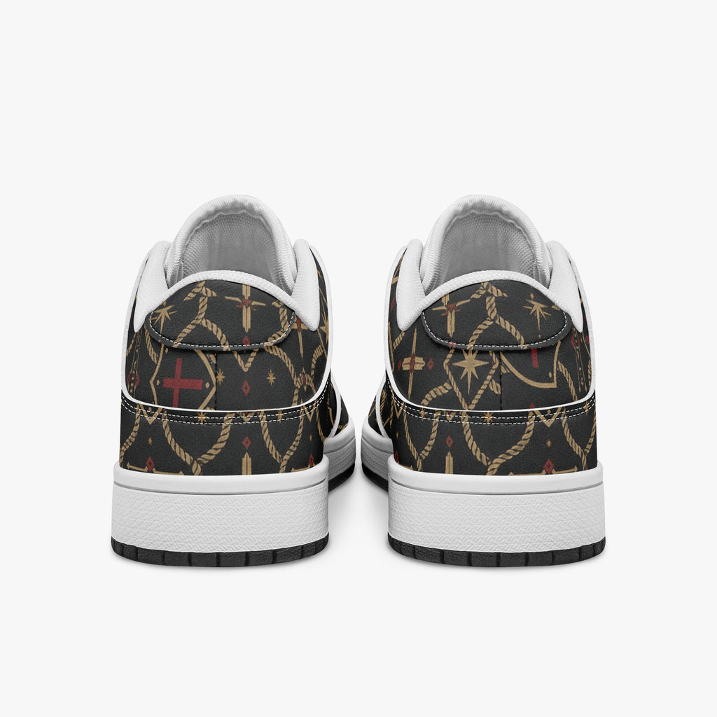 SANCTUS NOVA CARRY THE STANDARD court sneaker in the signature monogram, rear view