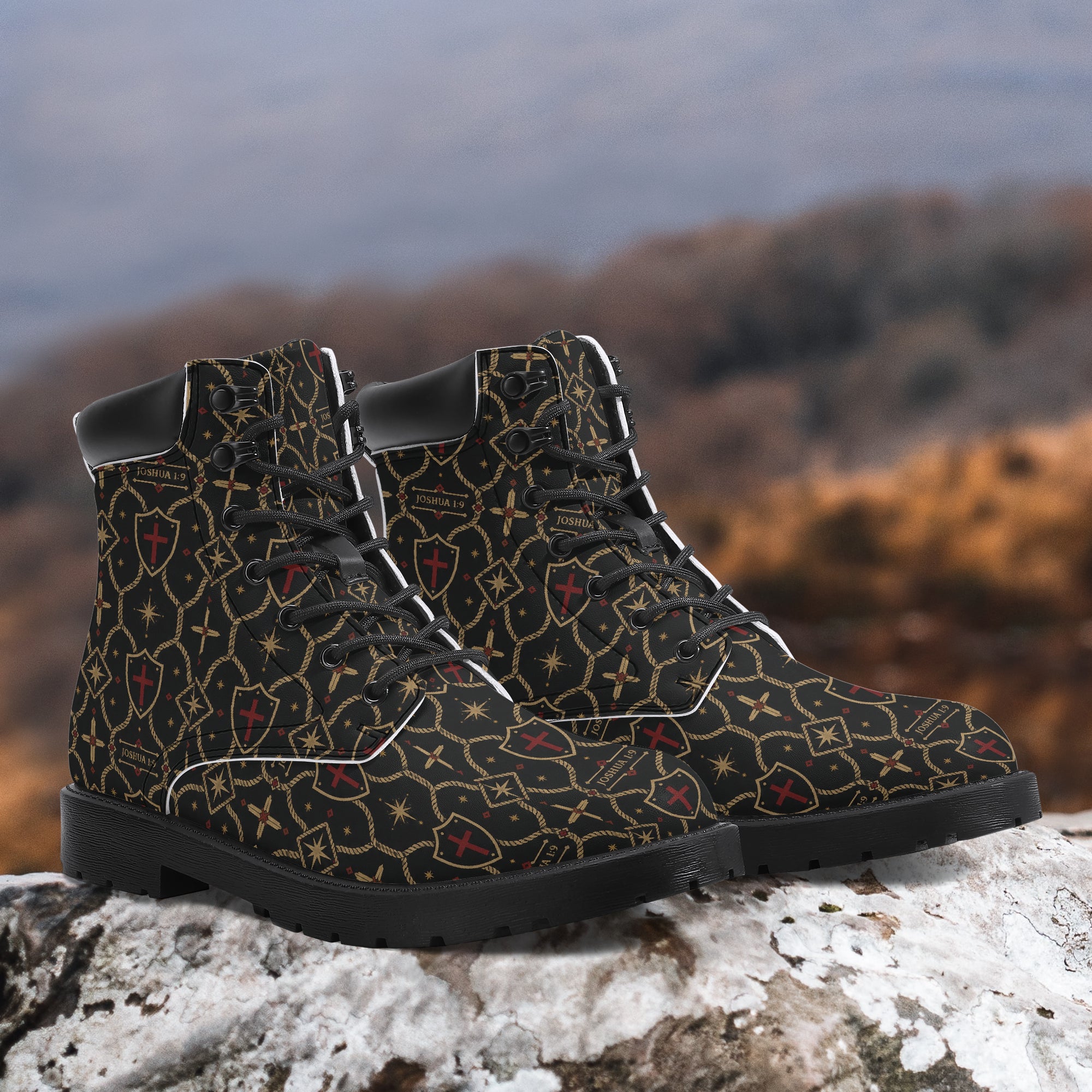 SANCTUS NOVA CARRY THE STANDARD leather boot in the signature monogram