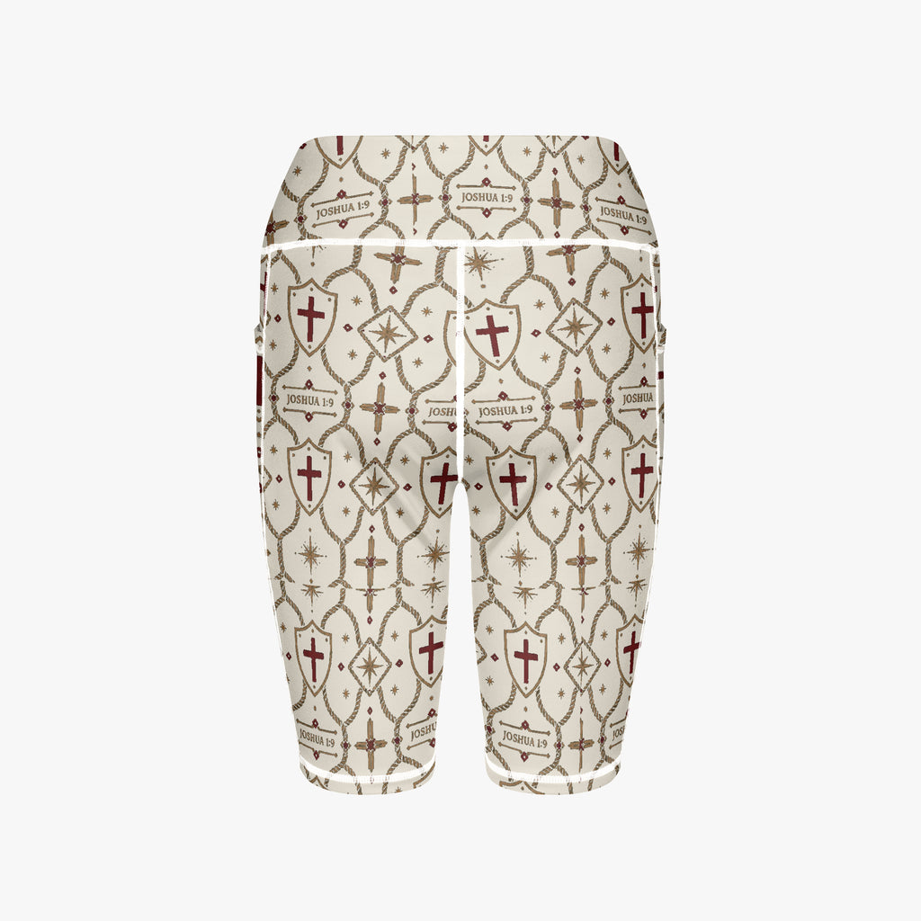 CARRY THE STANDARD women's yoga shorts in ivory, back view