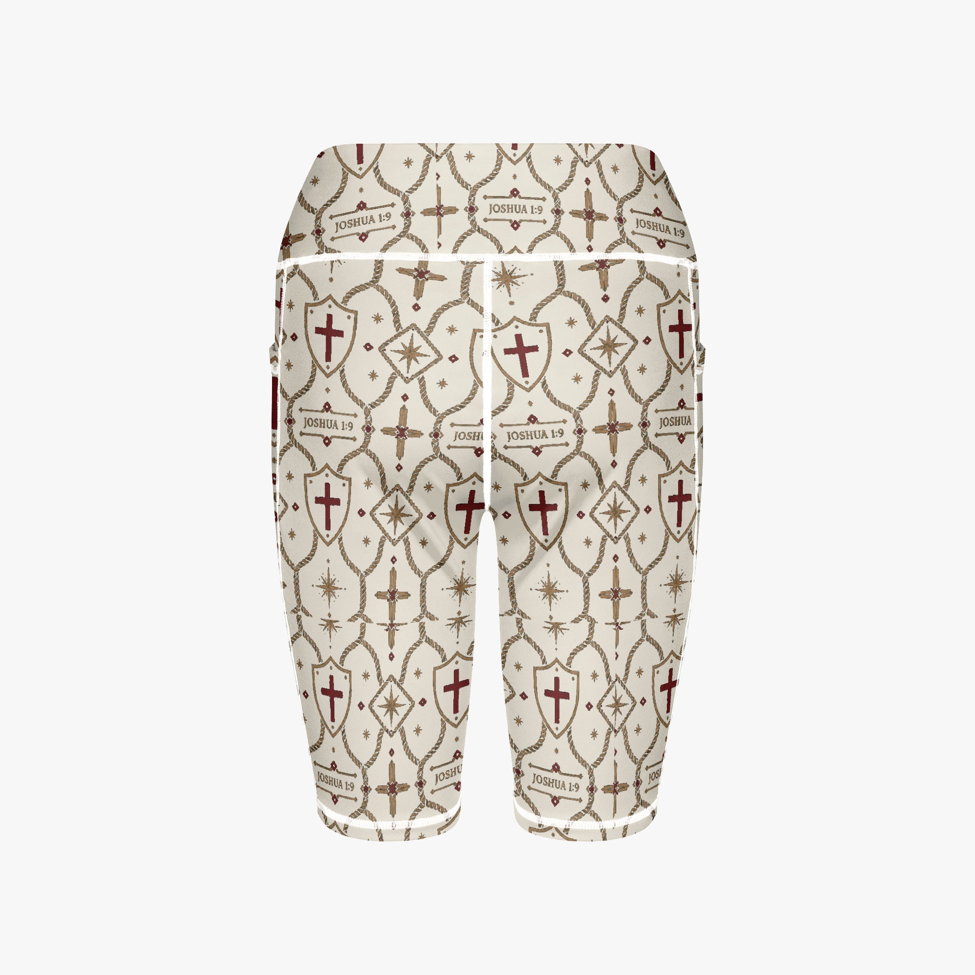 CARRY THE STANDARD women's yoga shorts in ivory, back view