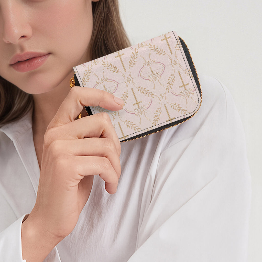 SANCTUS NOVA full-print zipper wallet in blush, view 10