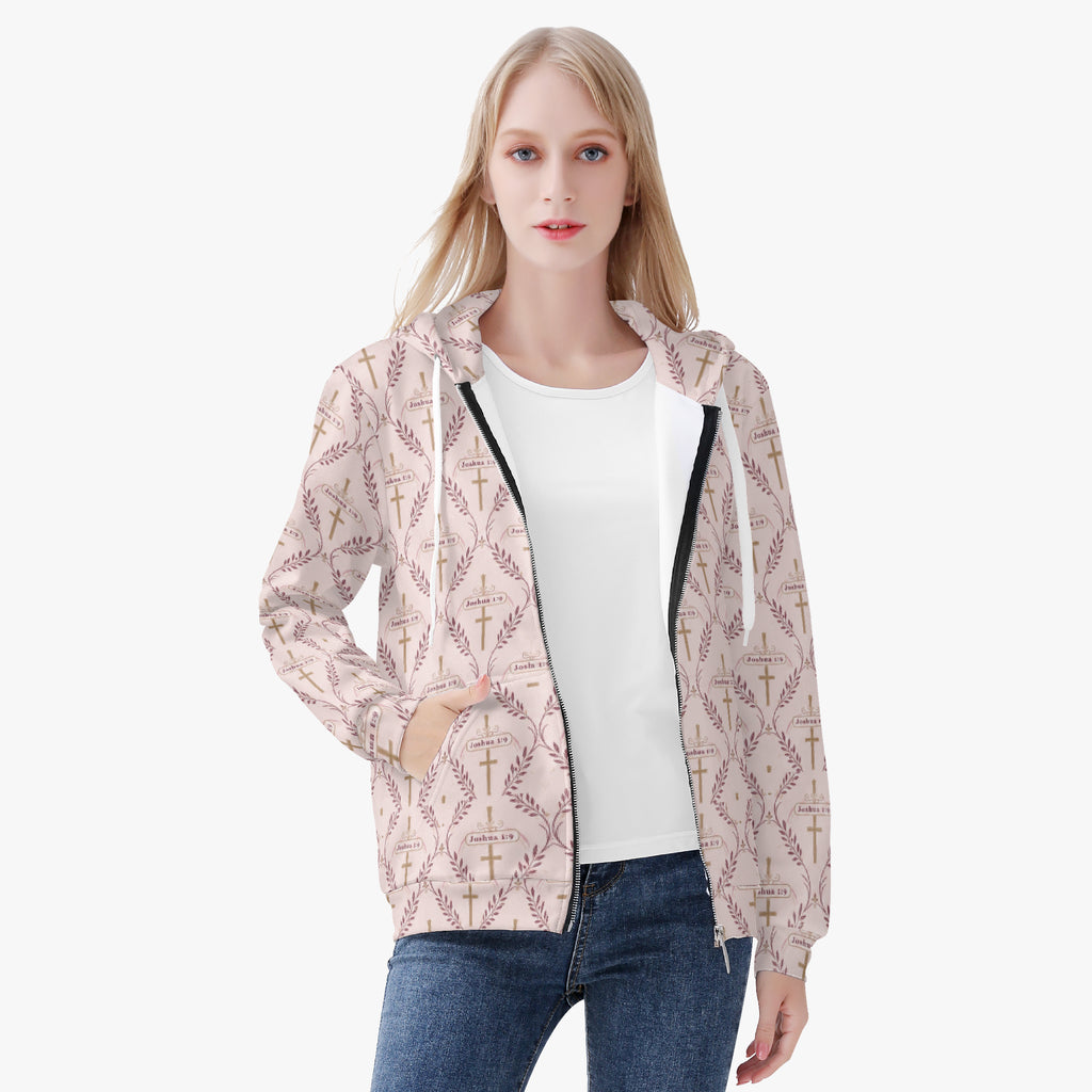 SANCTUS NOVA women's full-zip hoodie in blush, view 2
