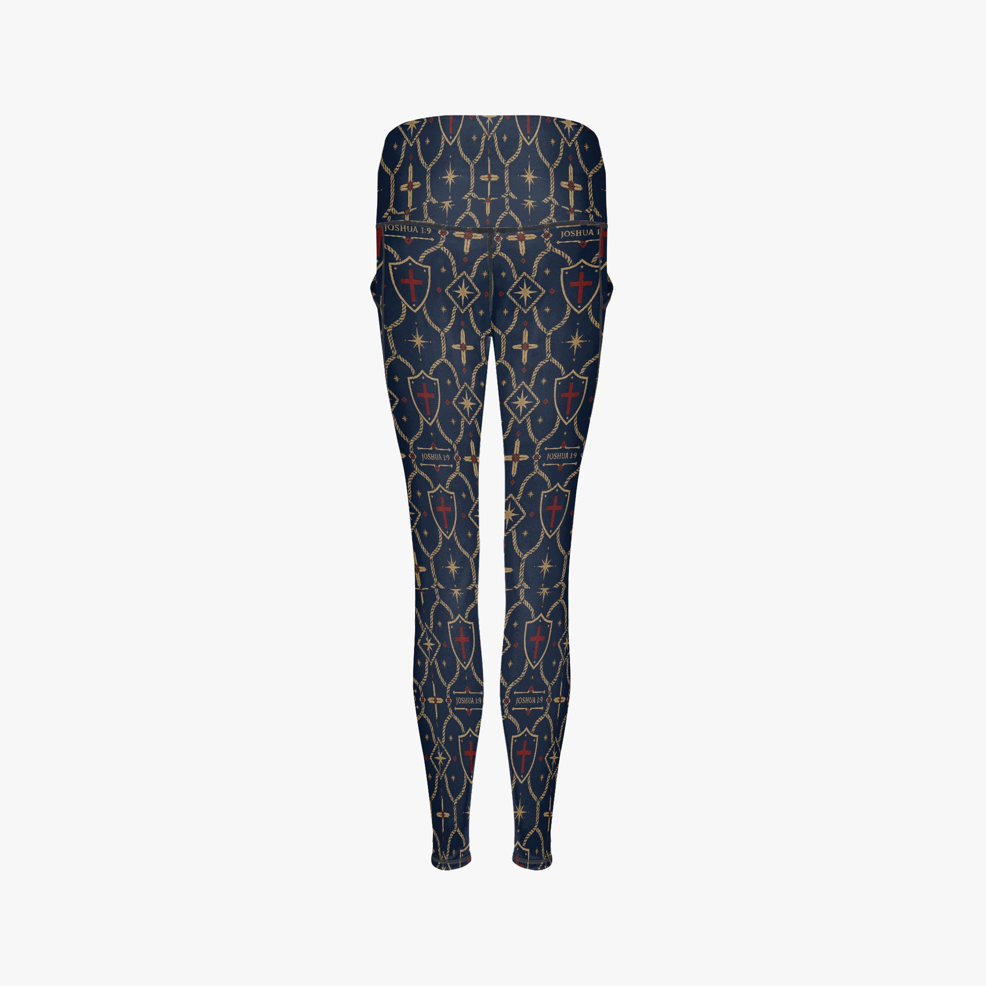 CARRY THE STANDARD women's leggings in signature black, monogram print detail