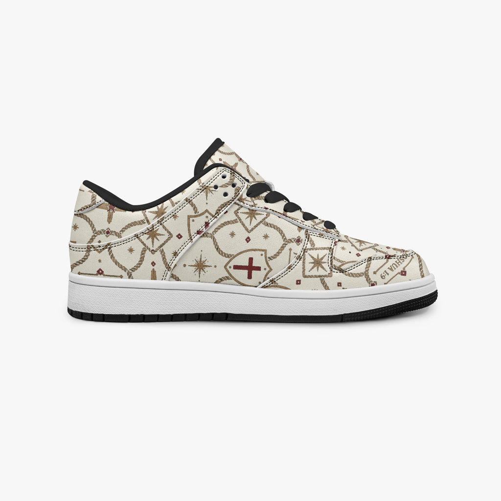 SANCTUS NOVA CARRY THE STANDARD court sneaker in the ivory monogram, monogram detail