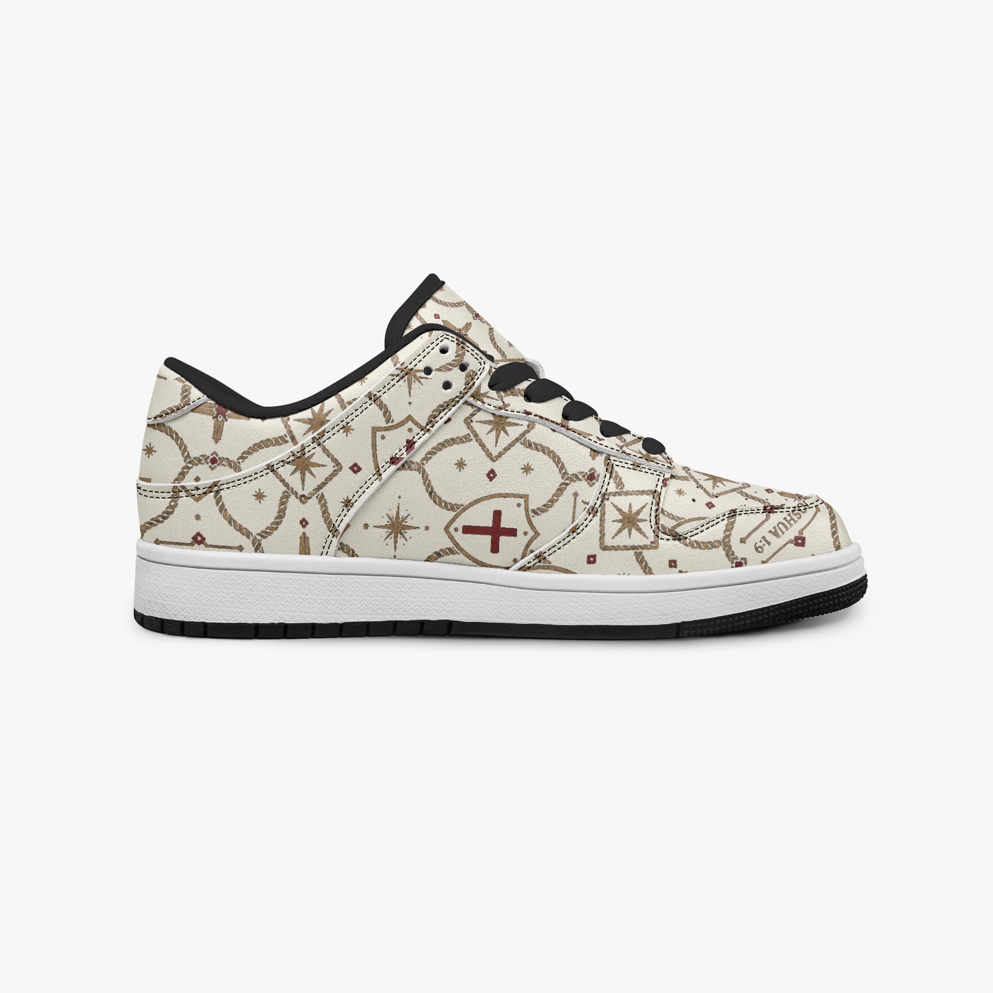 SANCTUS NOVA CARRY THE STANDARD court sneaker in the ivory monogram, monogram detail