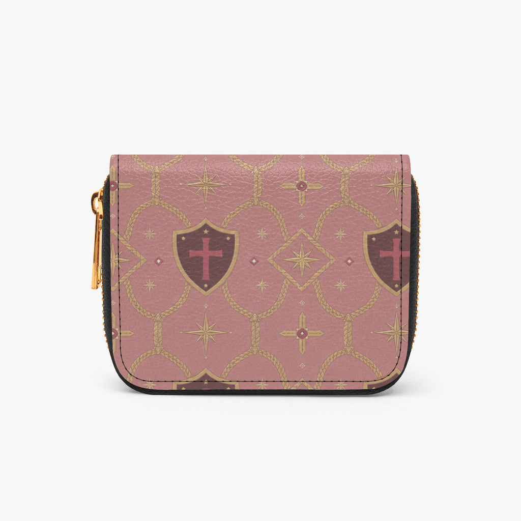 CARRY THE STANDARD full-print zipper wallet in rose — SANCTUS NOVA house monogram, view 2