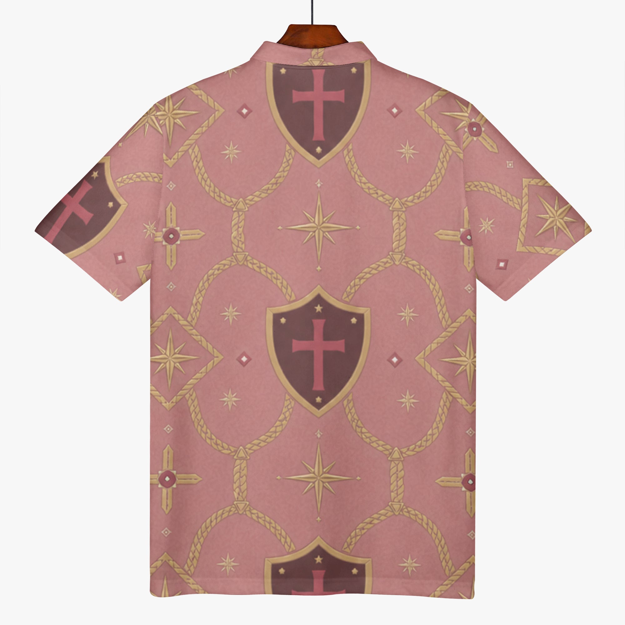 CARRY THE STANDARD polo in rose — SANCTUS NOVA house monogram