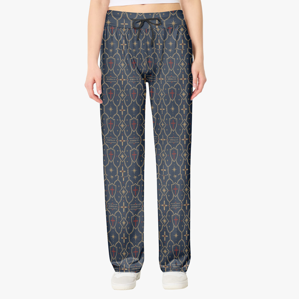 CARRY THE STANDARD women's wide leg pants in signature black, waistband and drape detail