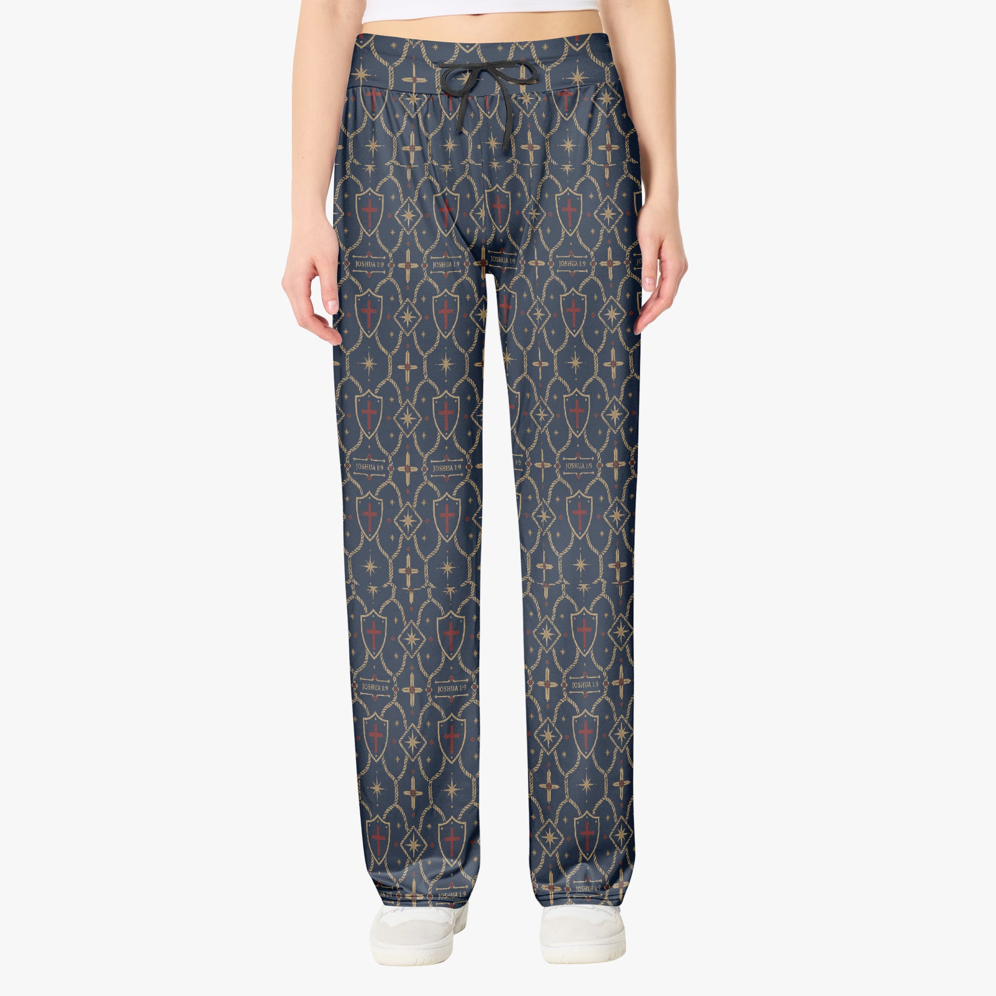 CARRY THE STANDARD women's wide leg pants in signature black, waistband and drape detail