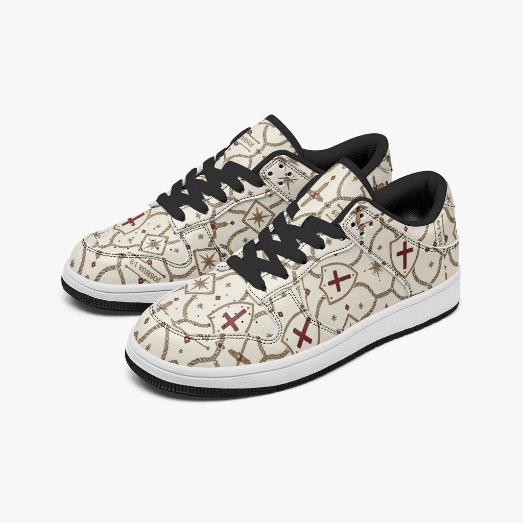 SANCTUS NOVA CARRY THE STANDARD court sneaker in the ivory monogram, sole detail