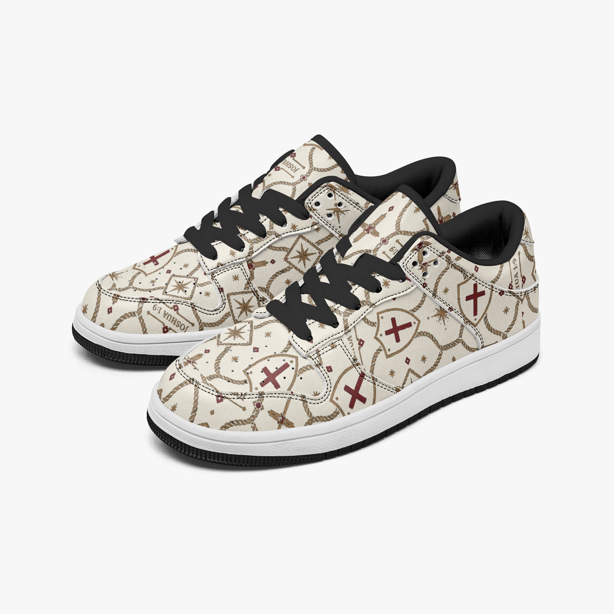 SANCTUS NOVA CARRY THE STANDARD court sneaker in the ivory monogram, sole detail