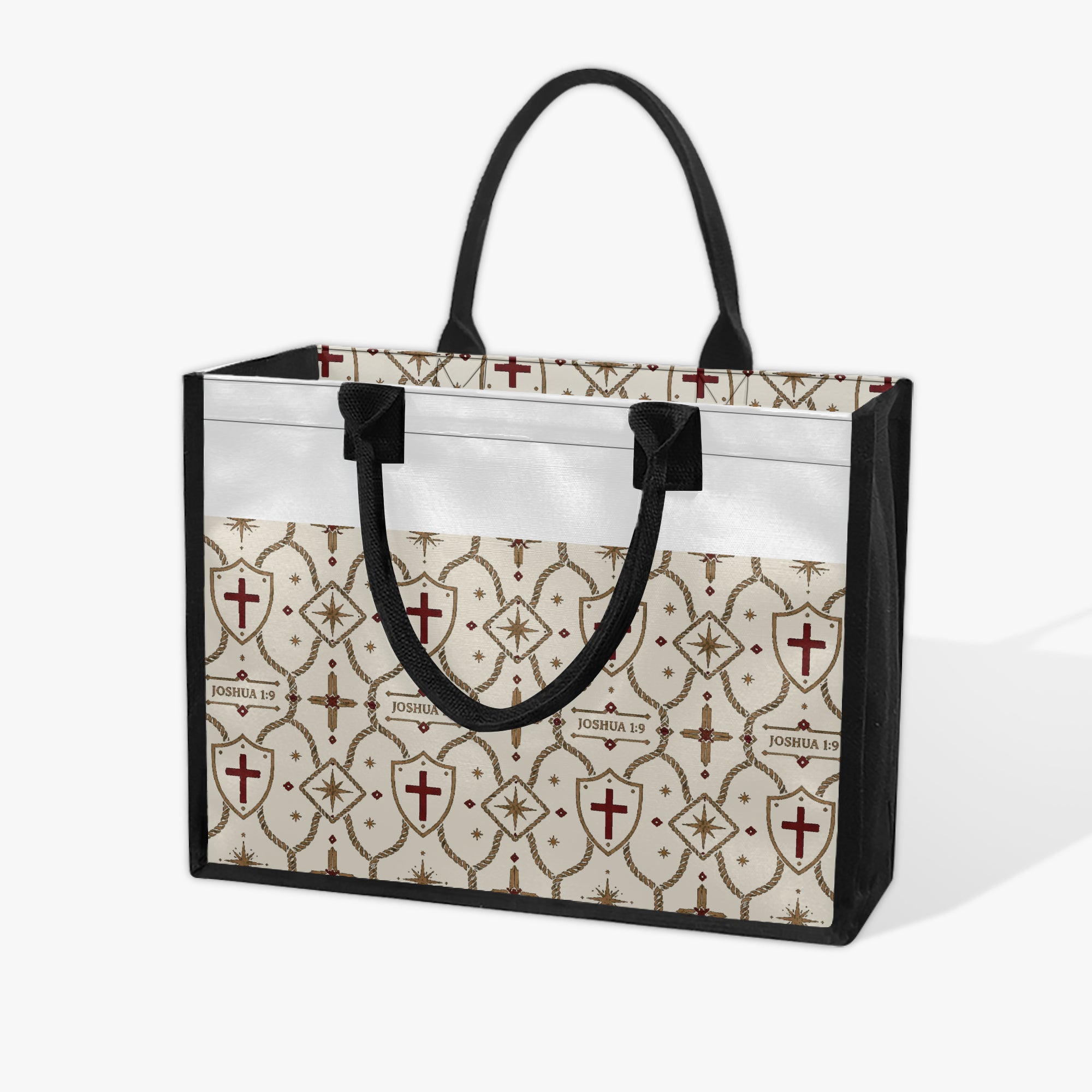 CARRY THE STANDARD full-print canvas tote in ivory — SANCTUS NOVA house monogram, view 6