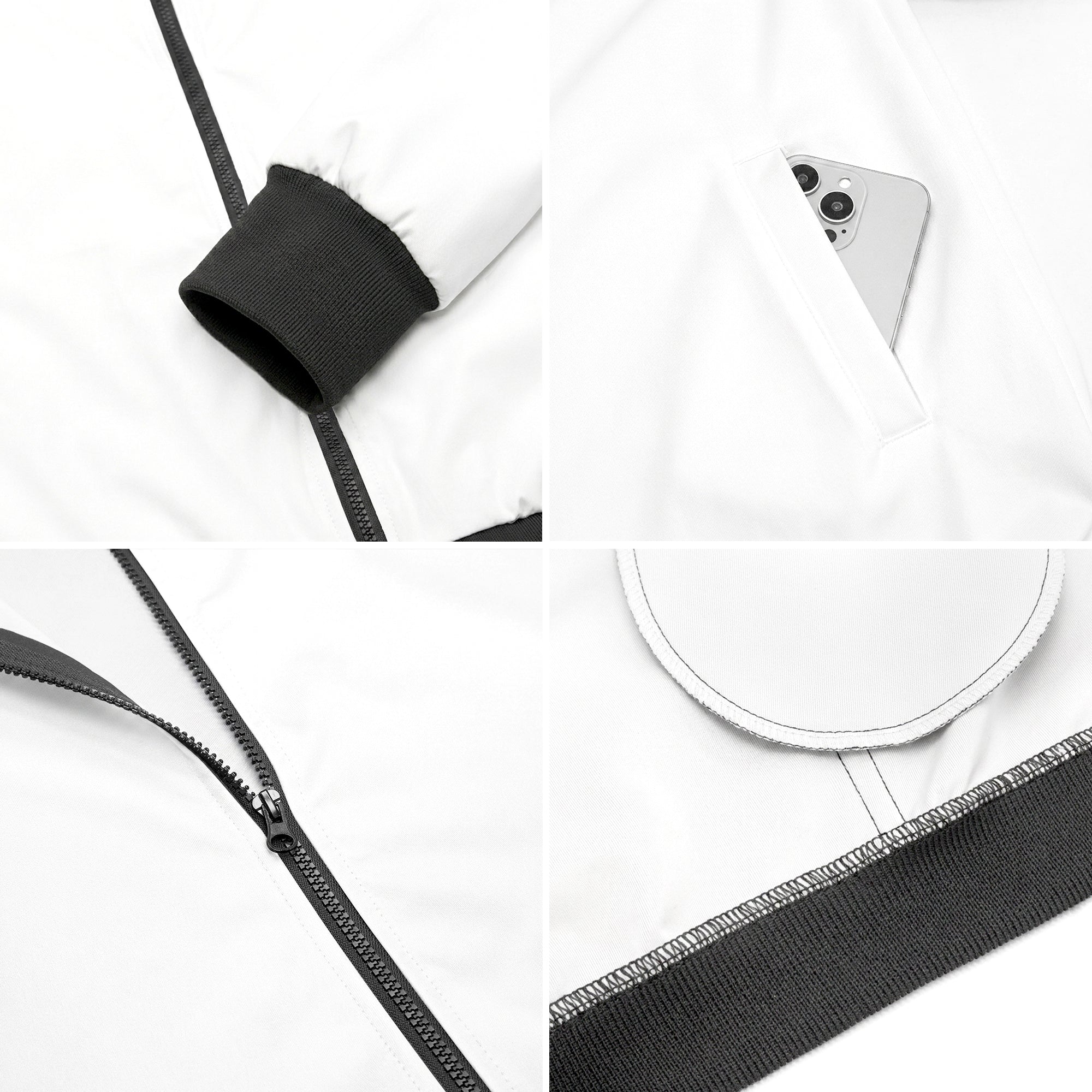 CARRY THE STANDARD women's bomber jacket — SANCTUS NOVA signature monogram, premium faith outerwear (view 9)