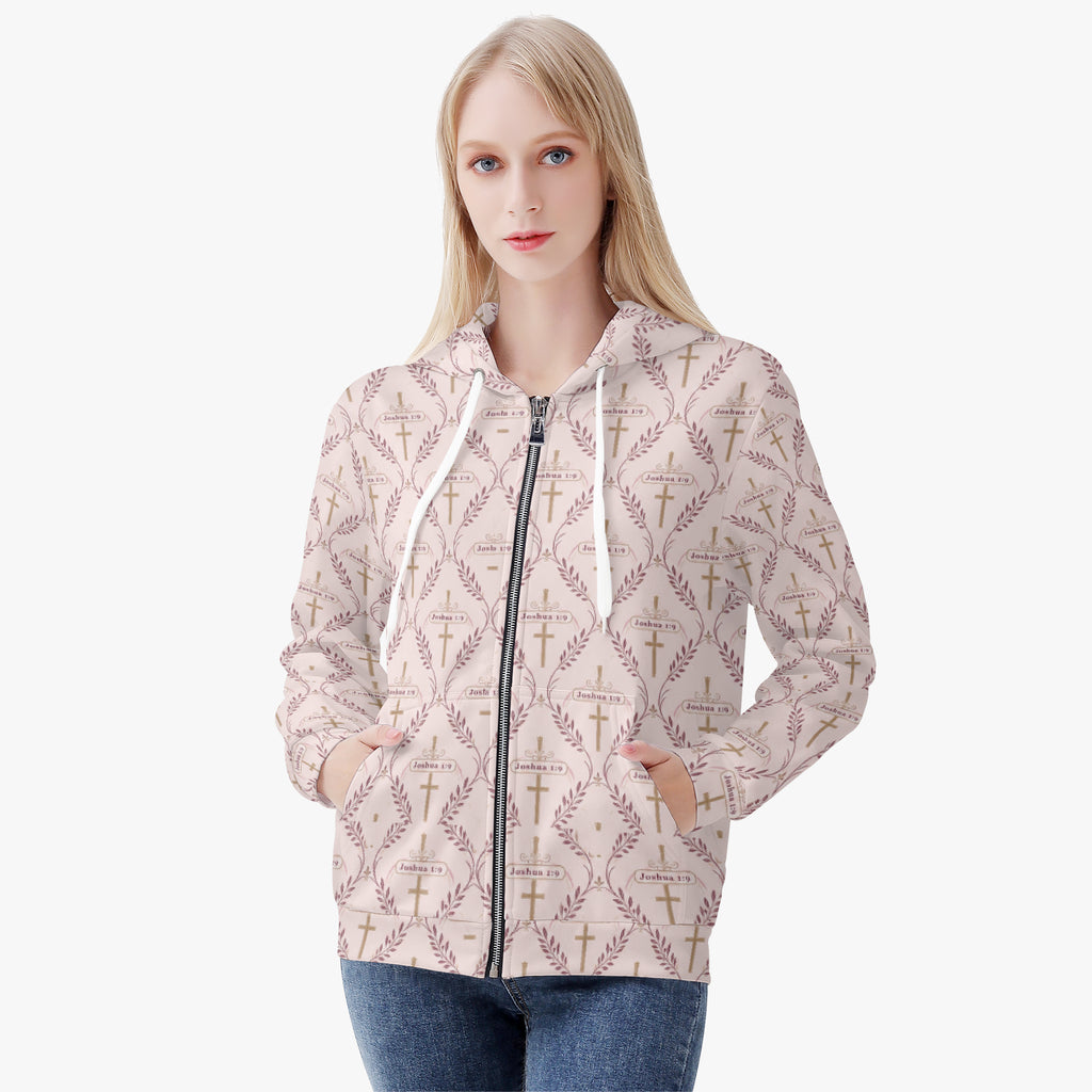 SANCTUS NOVA women's full-zip hoodie in blush, view 3