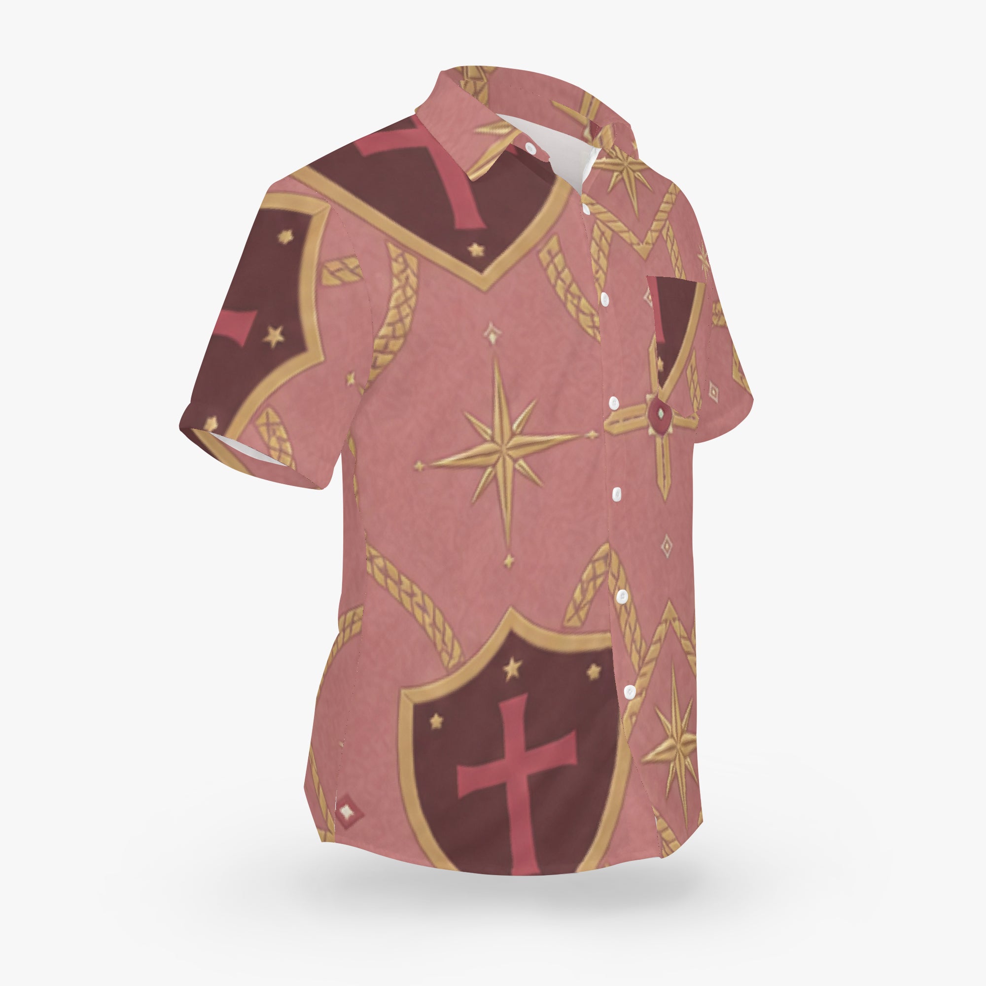 CARRY THE STANDARD christian camp shirt in rose — SANCTUS NOVA house monogram, view 5