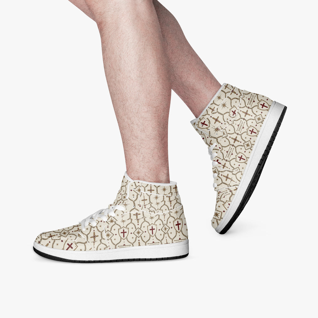 SANCTUS NOVA CARRY THE STANDARD high-top sneaker in the ivory monogram, view 8