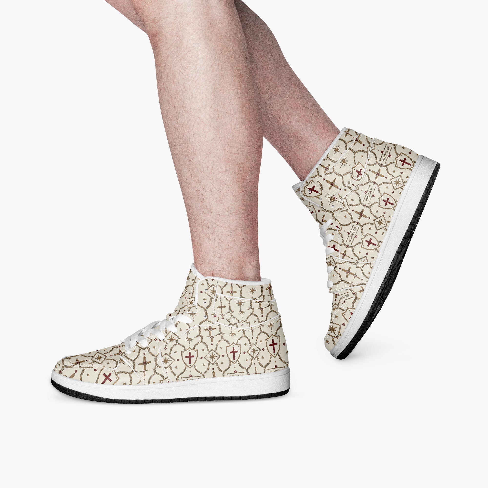 SANCTUS NOVA CARRY THE STANDARD high-top sneaker in the ivory monogram, view 8