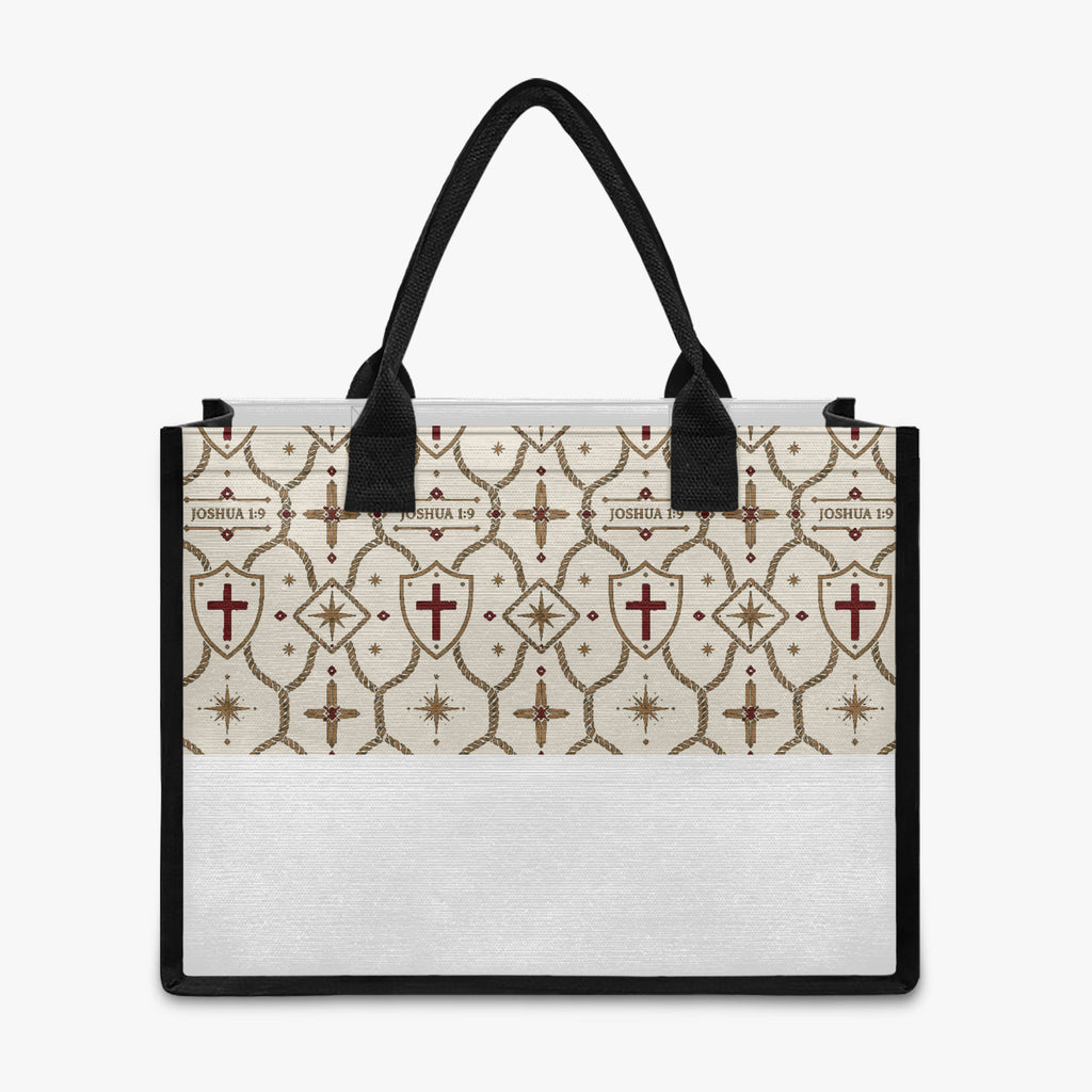 CARRY THE STANDARD full-print canvas tote in ivory — SANCTUS NOVA house monogram, view 4