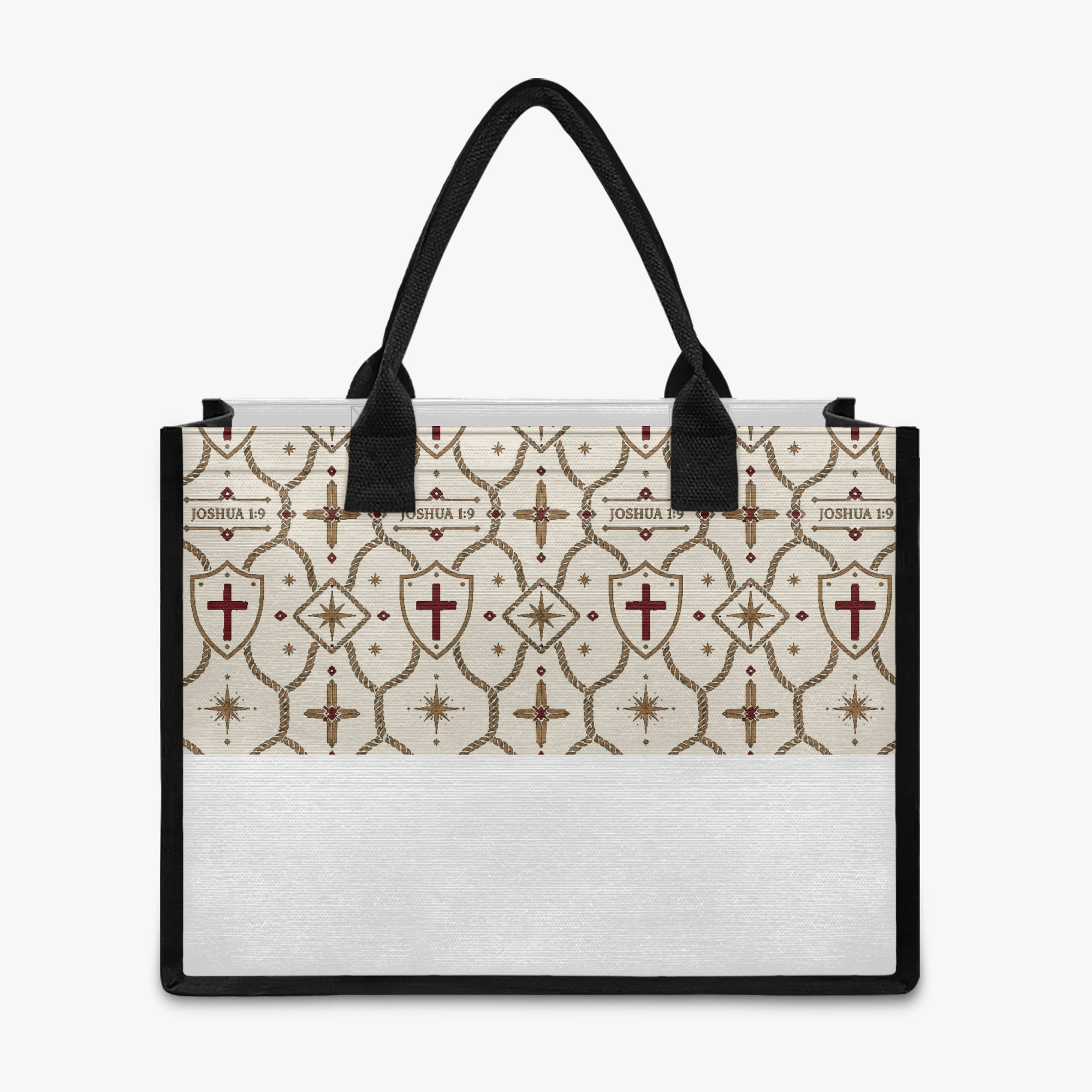 CARRY THE STANDARD full-print canvas tote in ivory — SANCTUS NOVA house monogram, view 4