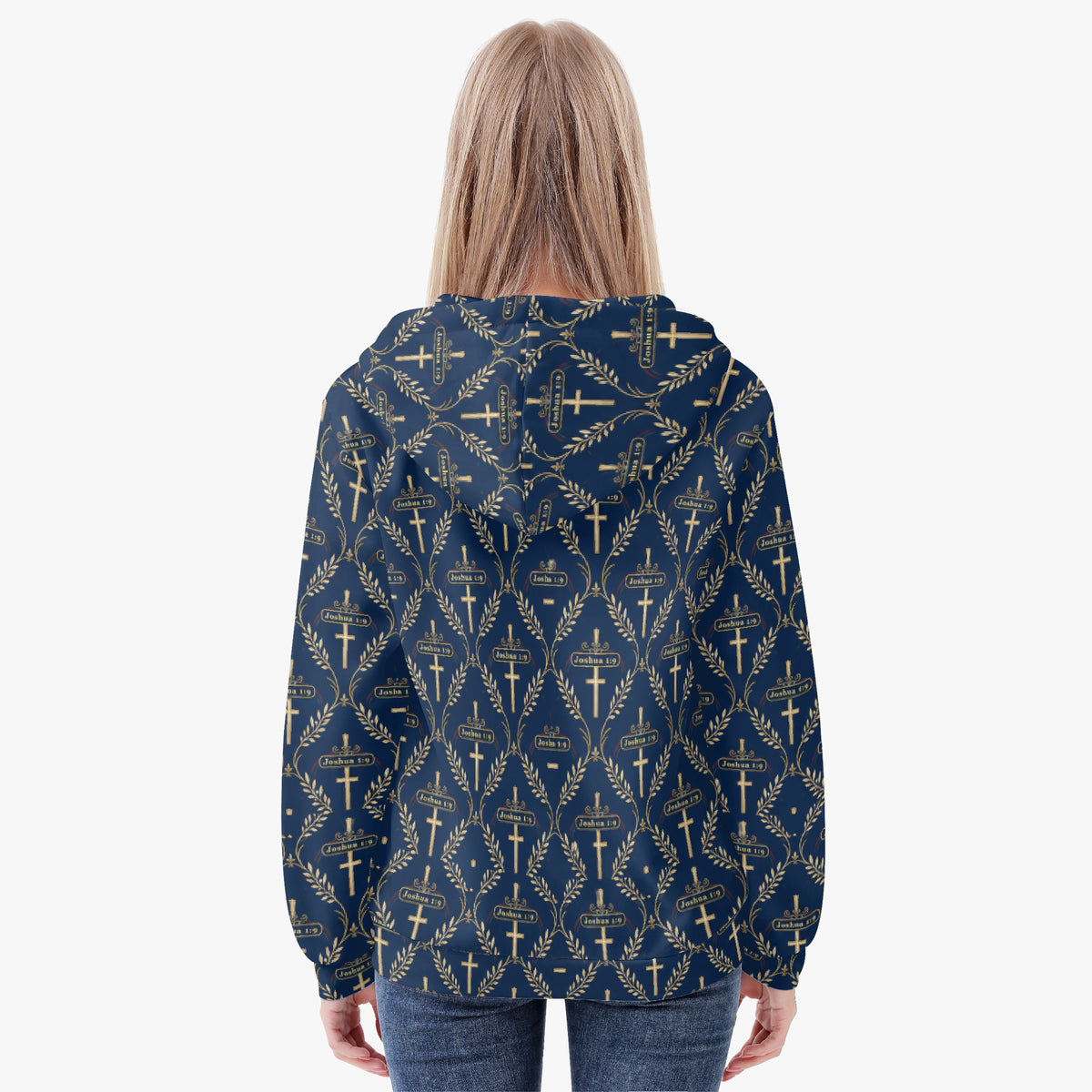 SANCTUS NOVA women's full-zip hoodie in royal navy, view 4