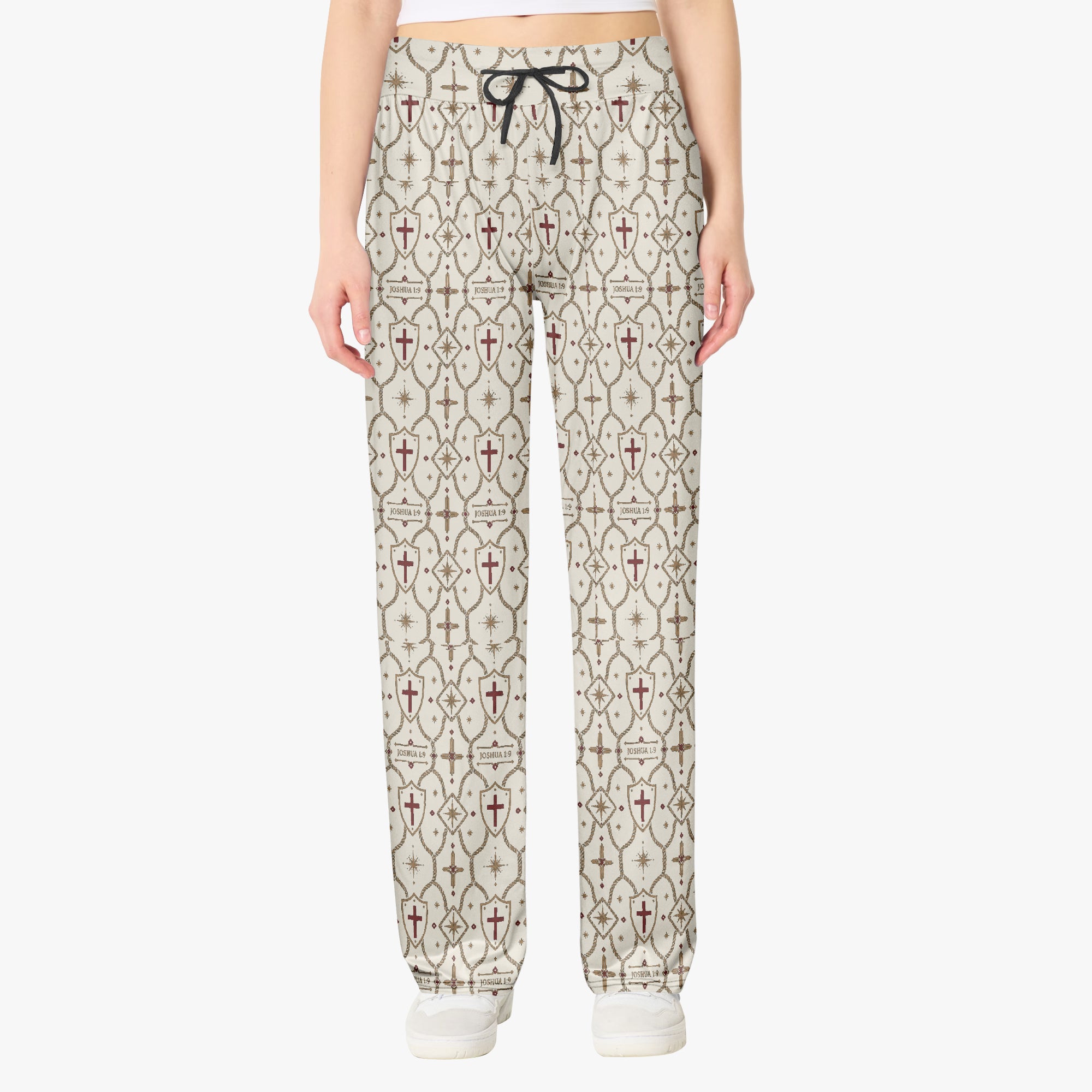 CARRY THE STANDARD women's wide leg pants in ivory, waistband and drape detail