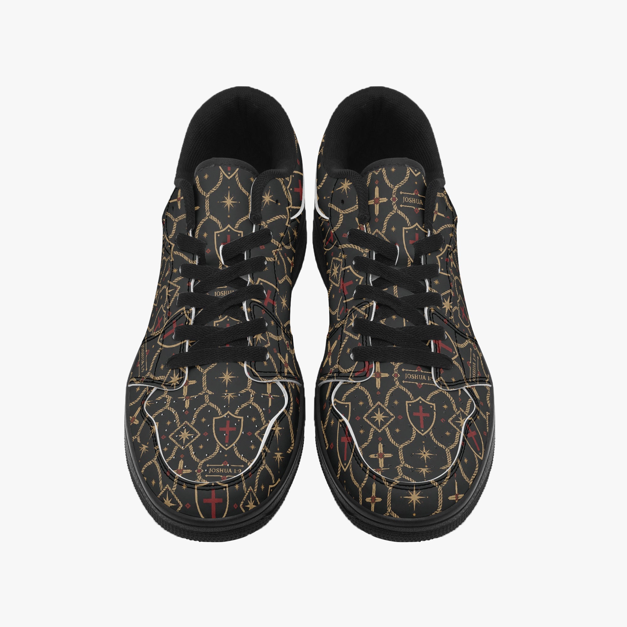 SANCTUS NOVA CARRY THE STANDARD low-top sneaker in the signature monogram, angled view