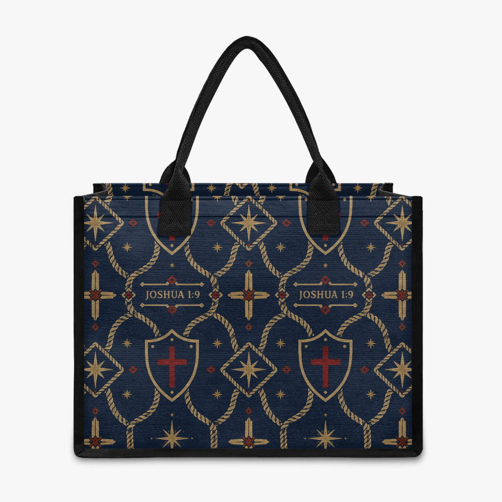 CARRY THE STANDARD full-print canvas tote in royal navy — SANCTUS NOVA house monogram