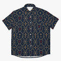 CARRY THE STANDARD camp shirt in royal navy — SANCTUS NOVA house monogram, view 4