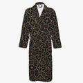 Monogram robe — gold shields, crosses and four-point stars on charcoal flannel (view 2)