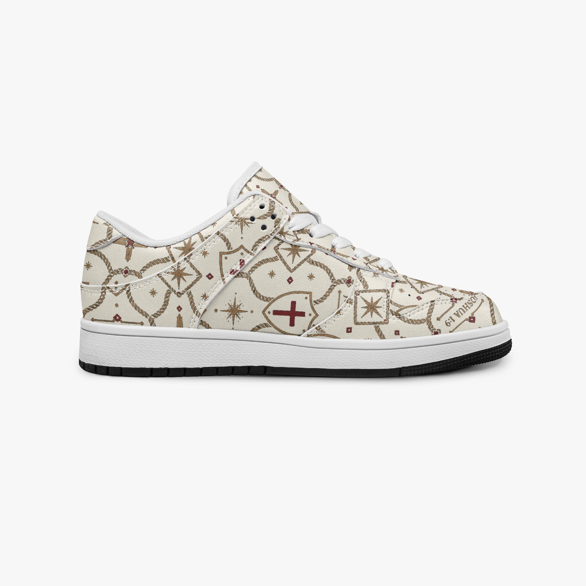SANCTUS NOVA CARRY THE STANDARD court sneaker in the ivory monogram, pair view