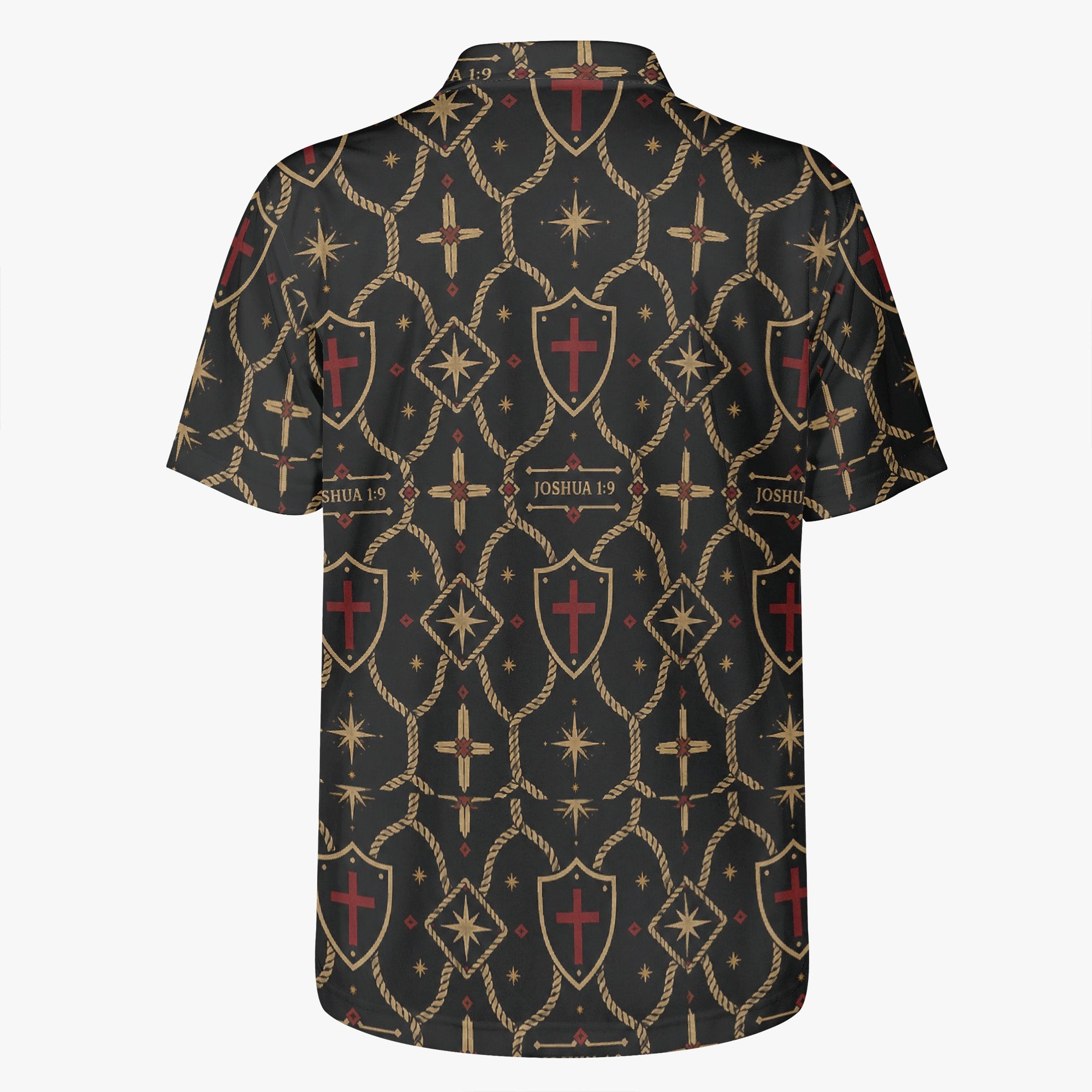 Signature monogram polo on a hanger with the sleeve forward, showing the print at the cuff