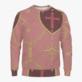 CARRY THE STANDARD crewneck in rose — SANCTUS NOVA house monogram, view 5