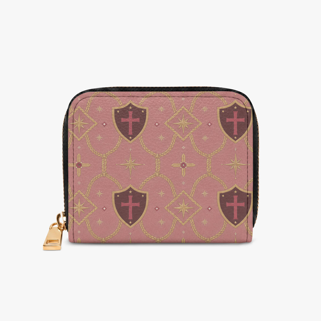 CARRY THE STANDARD full-print zipper wallet in rose — SANCTUS NOVA house monogram, view 7