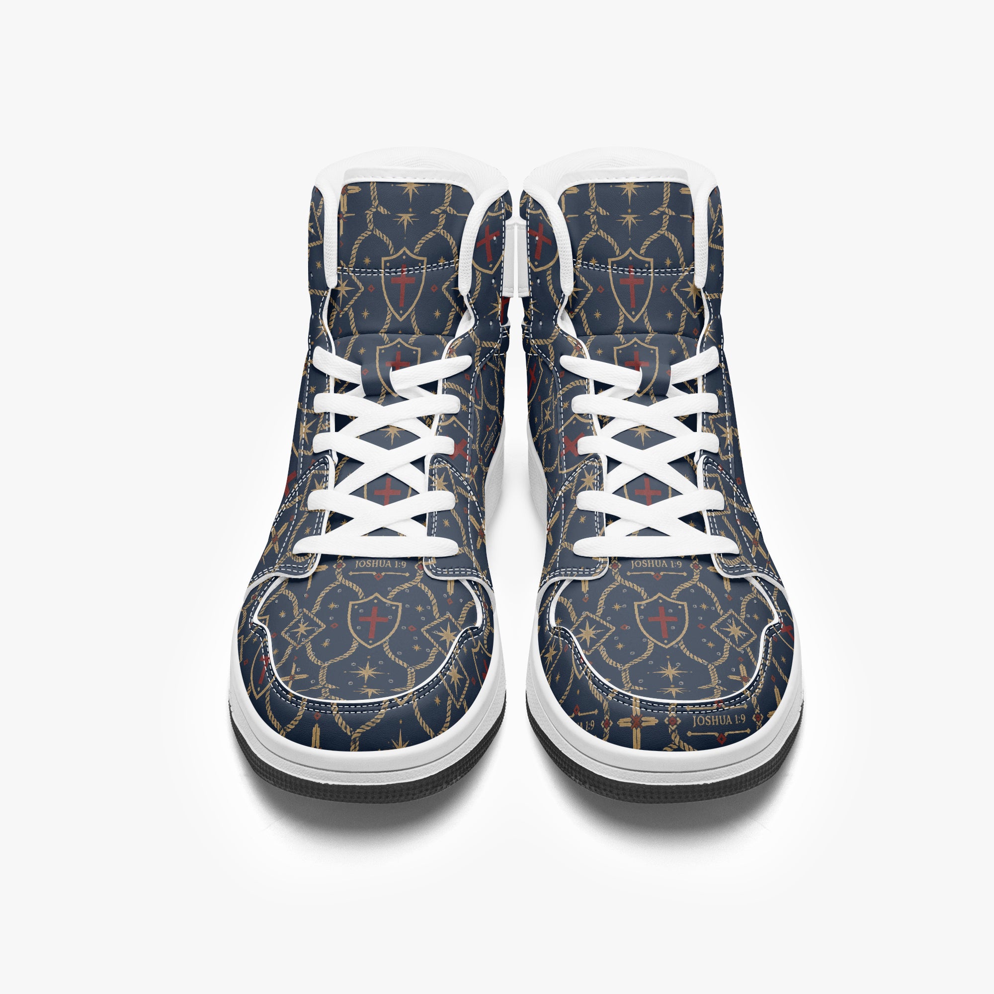 SANCTUS NOVA CARRY THE STANDARD high-top sneaker in the royal navy monogram, view 9